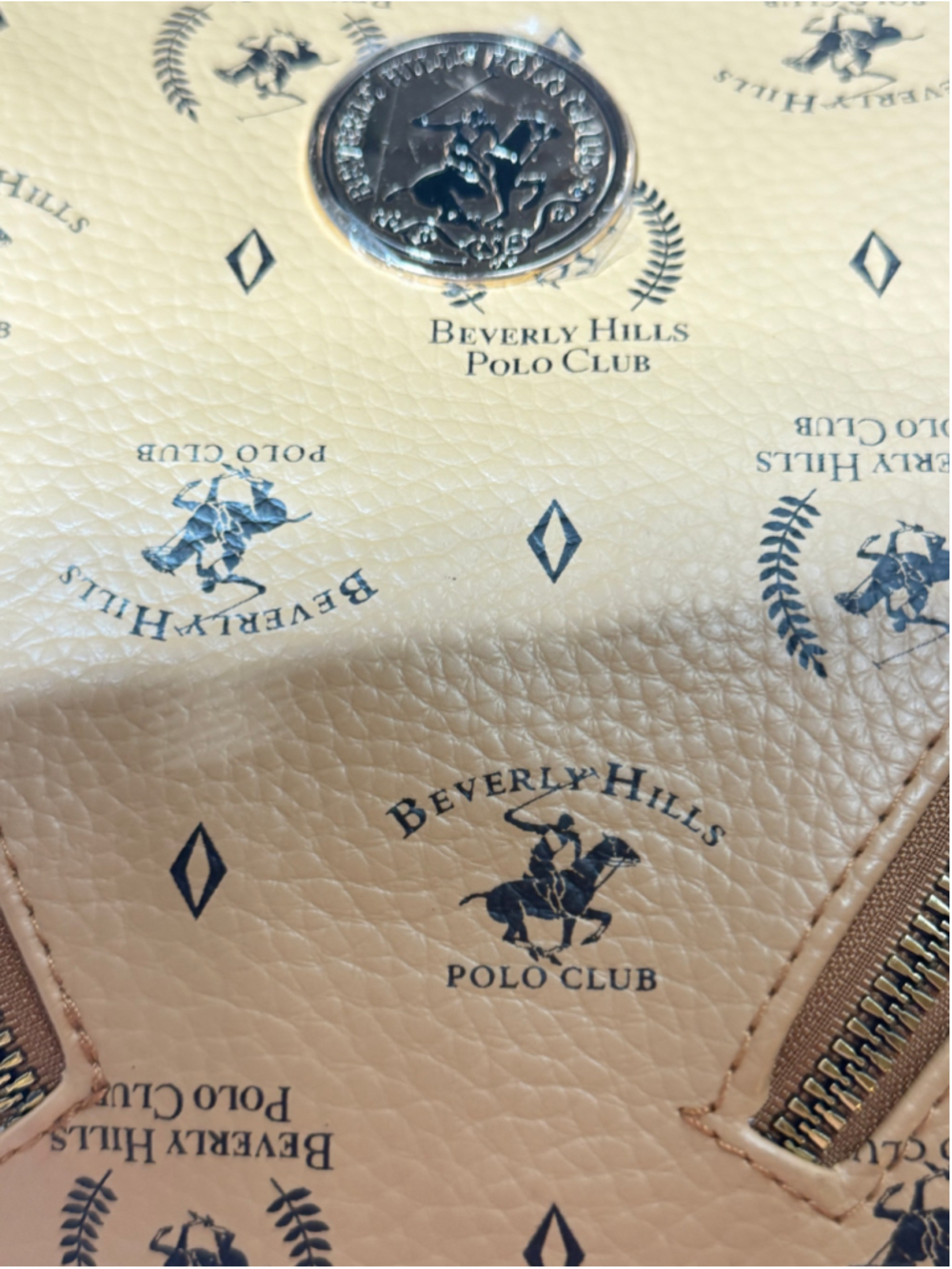 Beverly Hills Polo Club Tan Logo Crossbody Shoulder Bag - Picture 9 of 11